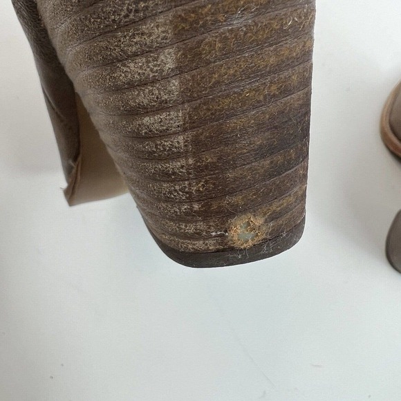 Dolce Vita Women's Taupe Gray Brown Heeled Leather Ankle Boots Booties 7 Stacked - Picture 12 of 14